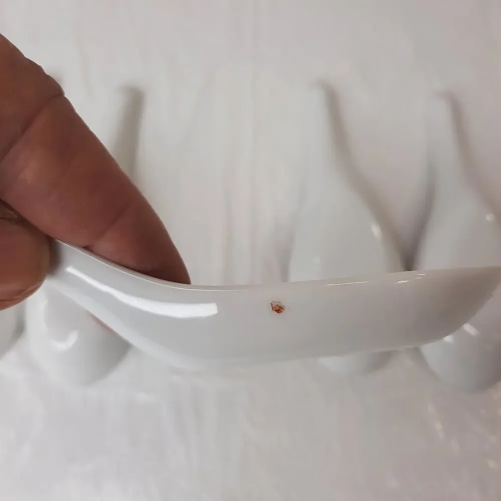 5 Porcelain ASIAN Chinese Soup Tasting Spoons Miso Pho Ramen